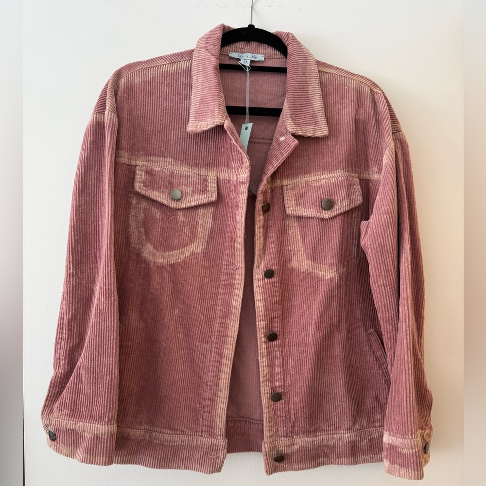 She + Sky Blush Corduroy Jacket